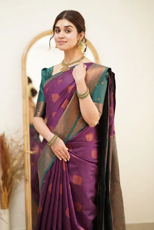 PURPLE_PURE_BANARASI_SAREE